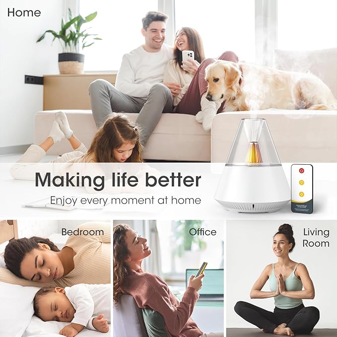 Essential Oil Diffuser Personal, Modern Style Aroma Diffusers, Scent Fragrance Spray for Home, Office, Bedroom, Room, 150ml Ultrasonic Cool Mist, 6-12H Working, Auto-Off, White - Image 5