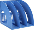 Marte Vanci Magazine File Holder Book Desktop Organizer Plastic Storage Sturdy Vertical 3 Section Folder Blue by MarteVanci