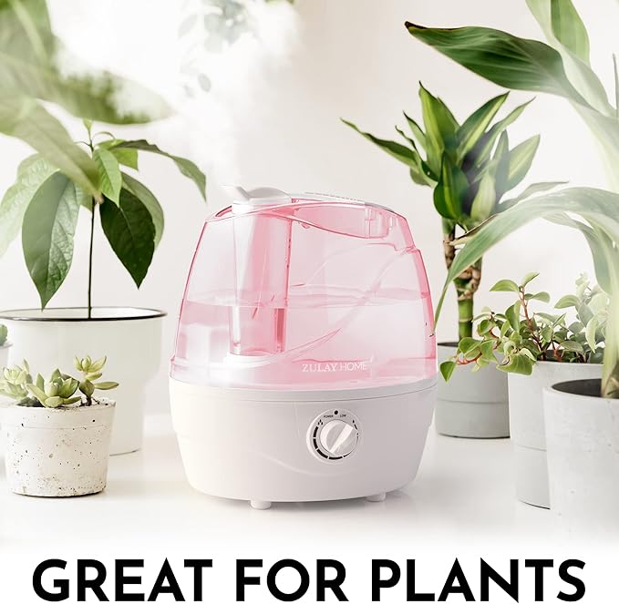 Zulay Home Cool Mist Humidifiers For Bedroom (2.2L Water Tank) - Quiet Ultrasonic Humidifiers For Large Room with Auto Shutoff Feature - Air Humidifier For Plants, Nursery, Kids Room (Pink) - Image 9
