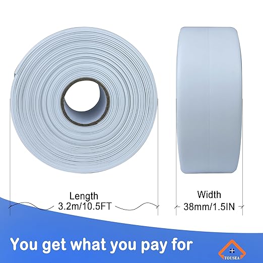 White Caulk Tape for Bath & Kitchen,Caulking Tape for Bathroom Caulking White Self Adhesive Caulk Strip,tub Surround,Toilet Bowl Stick on Gel,Kitchen Countertop (1.5in x 10.5ft) - Image 2