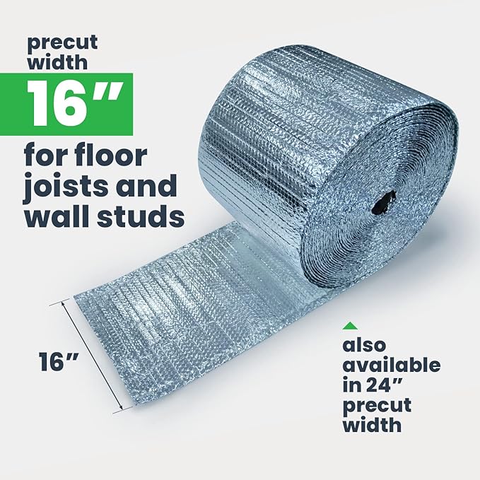 EcoFoil rFoil Floor Joist & Wall Insulation 16” x 125’ (166.63 Square feet) – Double Bubble Reflective Foil for Floor & Wall Insulation - Reflects 96% Radiant Heat - Vapor Barrier - Image 2