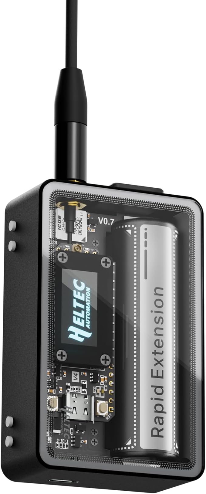 Heltec ESP32 LoRa V4 Development Board with Tempered Glass Case GPS 2800mAh Battery Antenna ESP32 S3 SX1262 Chip Surport WiFi Blue Tooth LoRa for Meshtastic IoT Smart Home by HELTECAUTOMATION