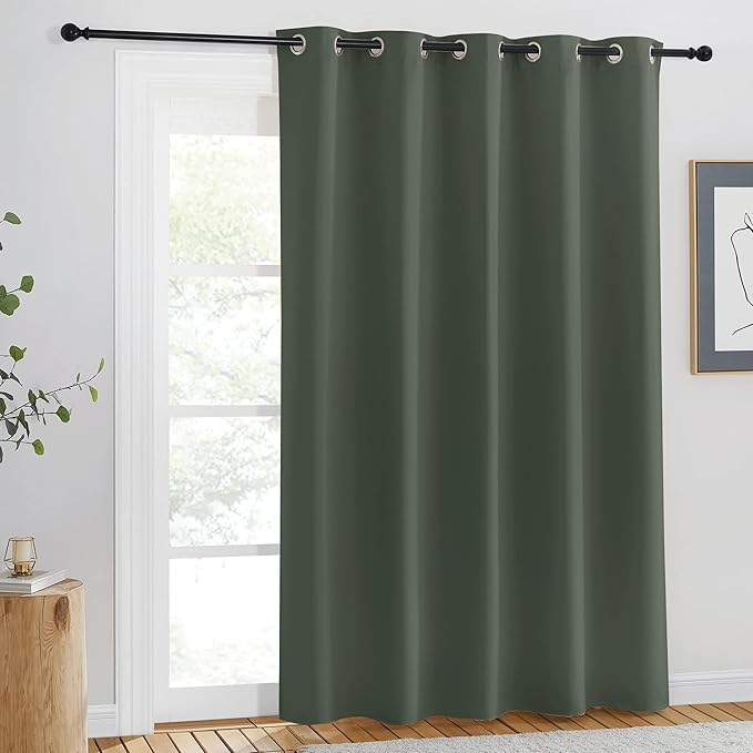 NICETOWN Blackout Curtain for Windows 84 inch Long - Window Treatment Thermal Curtain Solid Grommet Room Darkening Drape for Bedroom/Living Room (Dark Mallard, 1 Panel, W66 x L84) - Image 2