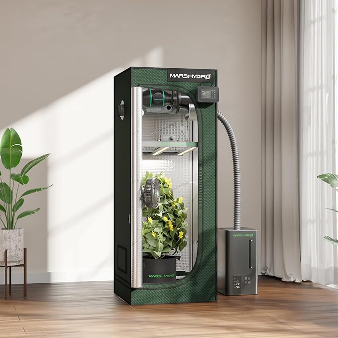 MARS HYDRO 2x2x5 Grow Tent Pro, 24"x24"x63" 2000D Thickened Polyester Canvas & High Reflective Mylar, Larger Observation Window, Controller & Socket Hanger,for TS600/FC1500/TS1000 Indoor Plant Growing - Image 2