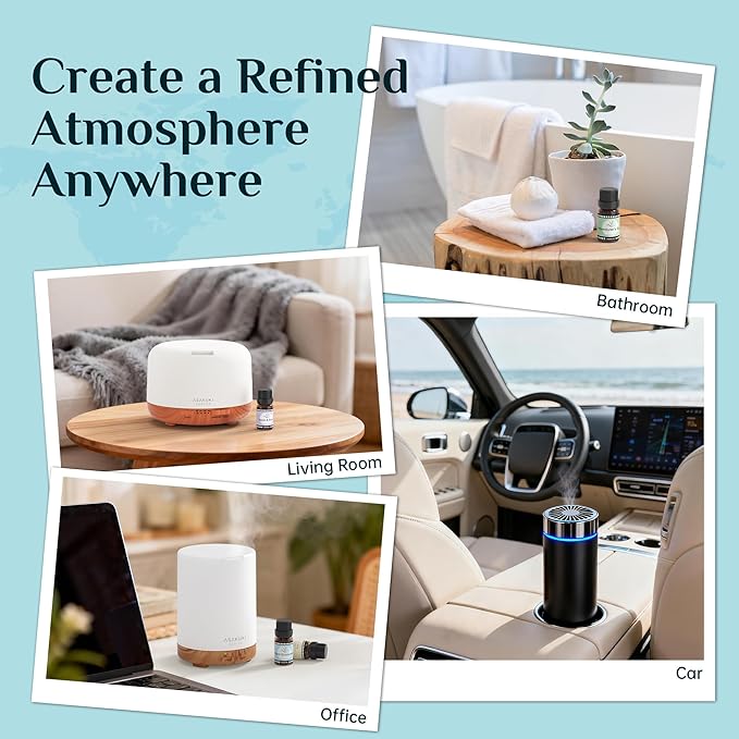 ASAKUKI Diffuser Oil Set - 6 Travel-Inspired Hotel Collection Essential Oils Set for Home & Diffusers - Hotel Haven, Neon & Rain, Hawaiian Aloha, Warm Encounters, Finally Free, Adventurer’s Rush - Image 5