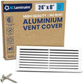 24x8 Inch (Duct Opening) Air Return Vent Cover Decorative – Premium Aluminum AC Vent Cover for Ceiling & Wall, Rustproof Grille, Ideal for Home HVAC Grille, Durable & Easy to Install by ACLAMINAIRE by LAMINAIRE