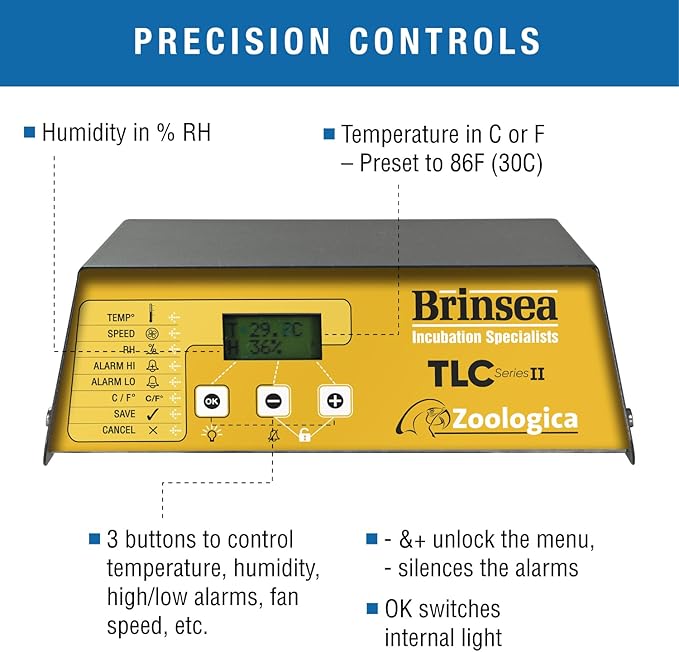 Brinsea TLC-40 Zoologica II Bird Brooder & Pet Recovery Incubator with Humidity Control for Sick Animals, Ideal for Large Birds, Newborn Puppies, Kittens, and Small Animals - Image 3