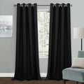 MYSKY HOME Black Curtains for Living Room and Bedroom - 90 Inch Long Grommet Window Curtains, Room Darkening, Thermal Insulated Single Panel, 52 x 90 Inch by MYSKYHOME