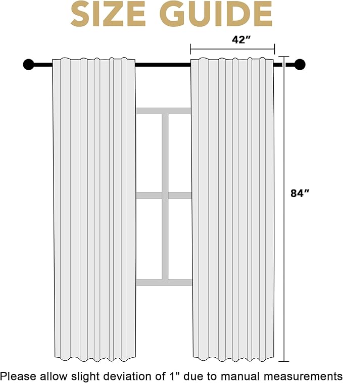 H.VERSAILTEX Light Reducing Curtains Thermal Insulated Window Treatment Panels Room Darkening Privacy Assured Drapes for Living Room Back Tab/Rod Pocket Bedroom Drapes 2 Panels, Ivory - 42 x 84 Inch - Image 7