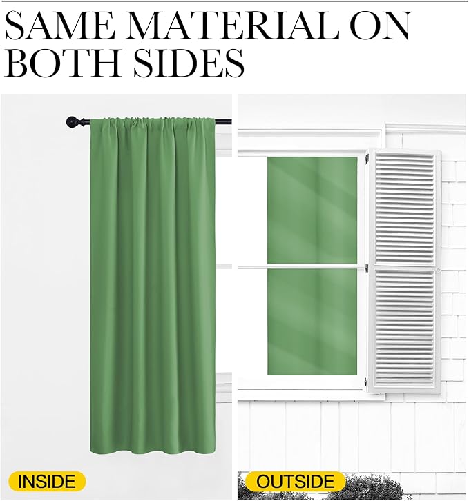 NICETOWN RV Bunk Curtains, Froest Green, 2 Panels, W42 x L30 -Inch, Kitchen Window Curtains Over Sink, Thermal Insulated Rod Pocket Blackout Blinds & Drapes for Small Windows - Image 5
