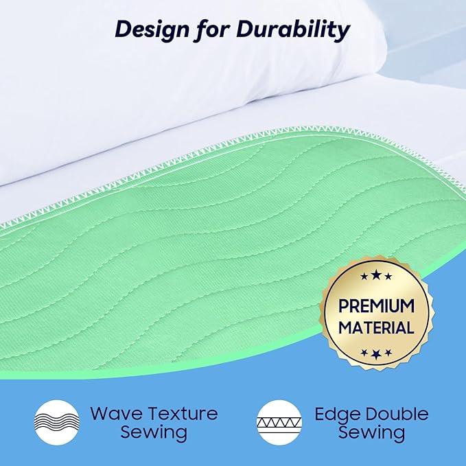 4 Pack 36” x 54” Extra Heavy Absorbency Washable Underpads, Waterproof Nursing Pads Incontinence Bed Pads, Reusable Washable Pee Pads for Dogs, Diaper Changing & Adults, Mattress Protector - Image 5