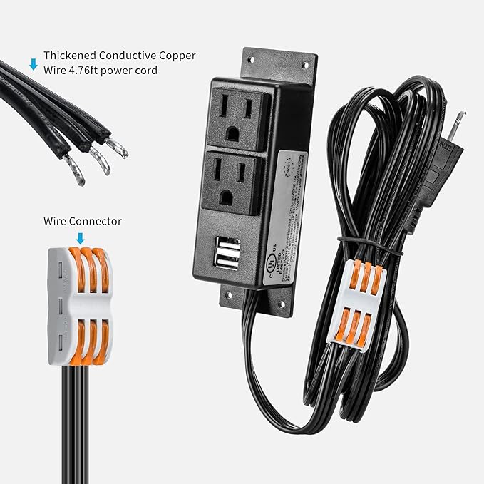 Gun Safe Power Outlet Kit, Briidea Gun Safe Accessory Electrical Outlet with USB for Interior Dehumidifiers and Lights - Image 4