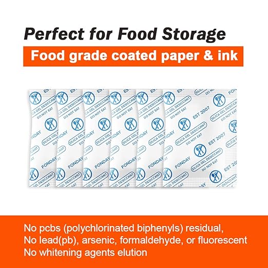 1 Gram 2000 Packets Fonday Food Grade Silica Gel Desiccants Packs Moisture Absorbers Dehumidifier - Image 8