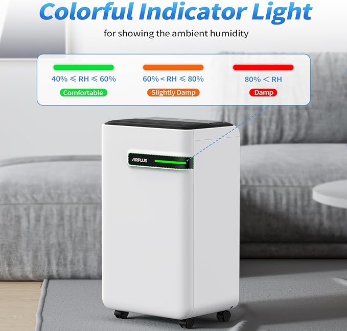 AIRPLUS Dehumidifier for Basement - 4,500 Sq. Ft. 70 Pints, Multifunctional Dehumidifier with Drain Hose & Auto Shut-Off Function, Powerful Dehumidifiers for Home(AP2103) - Image 3