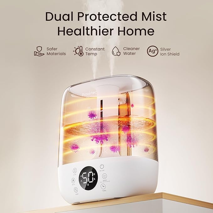 6L Self-Cleaning Humidifier for Large Room, CleanCare Warm & Cool Mist, No-Leak Design & Top Fill, 60 Hour Runtime, Quiet Ultrasonic Auto Mode with Remote Control for Bedroom & Home - Image 2
