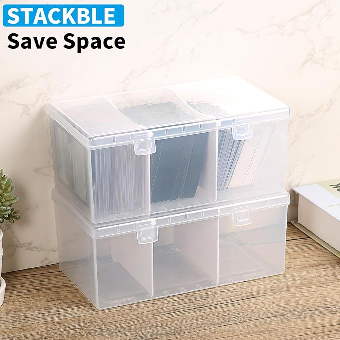 Toploader Storage Box for 100 + 3" x 4" 35pt Rigid Card,Trading Card Storage Box with Dividers for 500+ Baseball Card Case,Playing Card Case for MTG, Sport Cards,Game Cards 1 PACK - Image 5