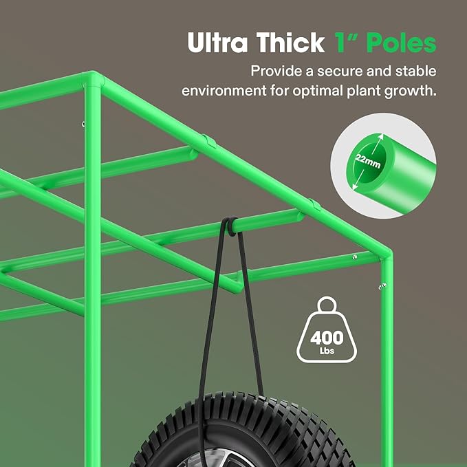 VIVOSUN P108 120"×120"×80" PRO Grow Tent 10x10 ft, with Thick 1 inch Poles, Strengthened High Reflective Mylar Oxford Fabric, Extra Hanging Bars & High CFM Kit for Hydroponics Indoor Plant - Image 8