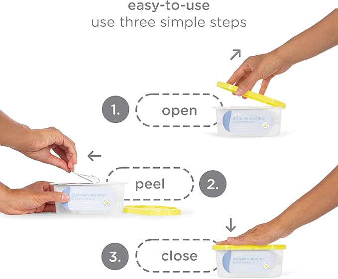 Ubbi Moisture Absorber and Odor Eliminator Tub, Attracts and Traps Excess Moisture, Reduce Dampness, Lemon Scented, 3 Pack - Image 4