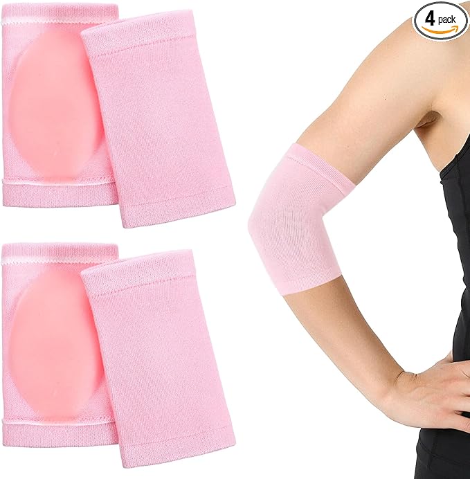 2 Pairs Elbow Moisturizing Sleeve for Women, Soft Gel Cover Elbow Protector Sleeves Elastic Gel Pads for Moisturizing Dry Cracked Skin Care by Unknown