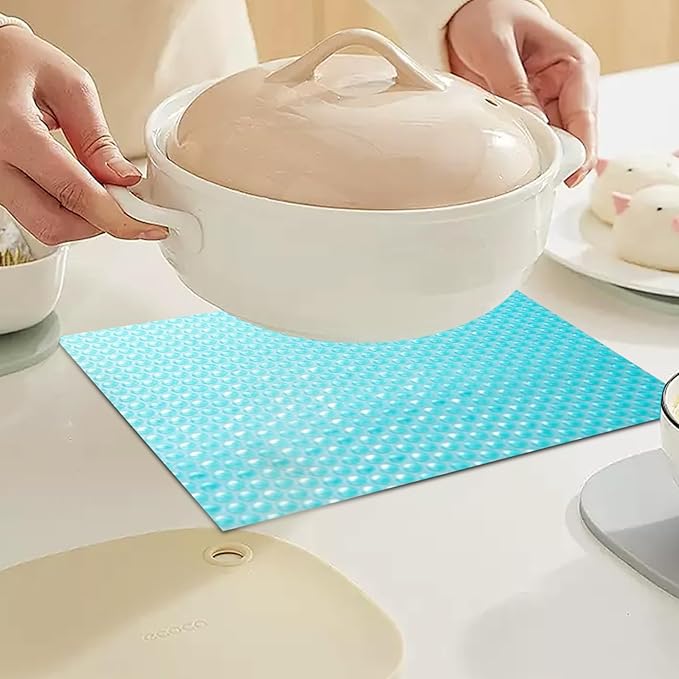 12PCS Refrigerator Shelf Liners 18x12'' Anti-Slip Refrigerator Liners with Dot Surface Customizable Moisture-Proof Mats for Shelves & Drawers - Image 3