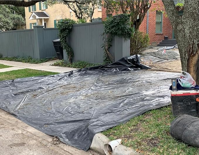 Plastic Sheeting Roll 4 MIL (20x100) Black for Painting, Plastic Tarp, Plastic Mulch, Weed Barrier, Concrete Moisture, Vapor Barrier, Construction Film, Lumber Tarp, Ground Cover - Image 6