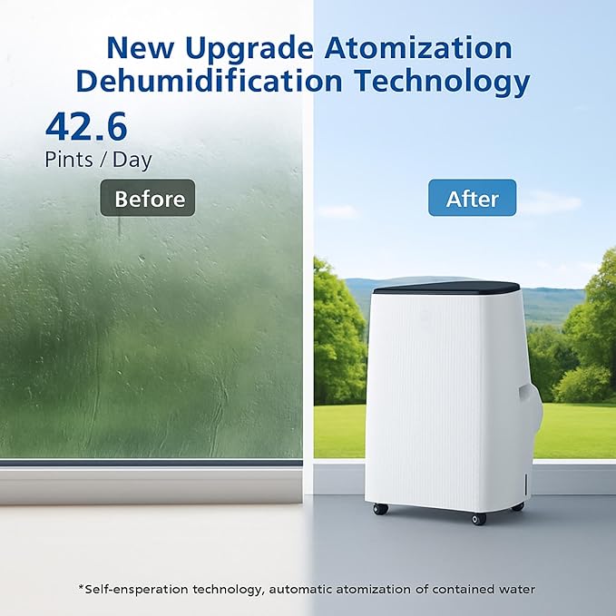 GAOMON 14000 BTU Portable Air Conditioner for Large Rooms up to 700 Sq.Ft - 3-in-1 Energy-Efficient AC Unit with Dehumidifier, 3-Speed Fan & Remote Control, Quiet Operation, Compact Design - Image 2