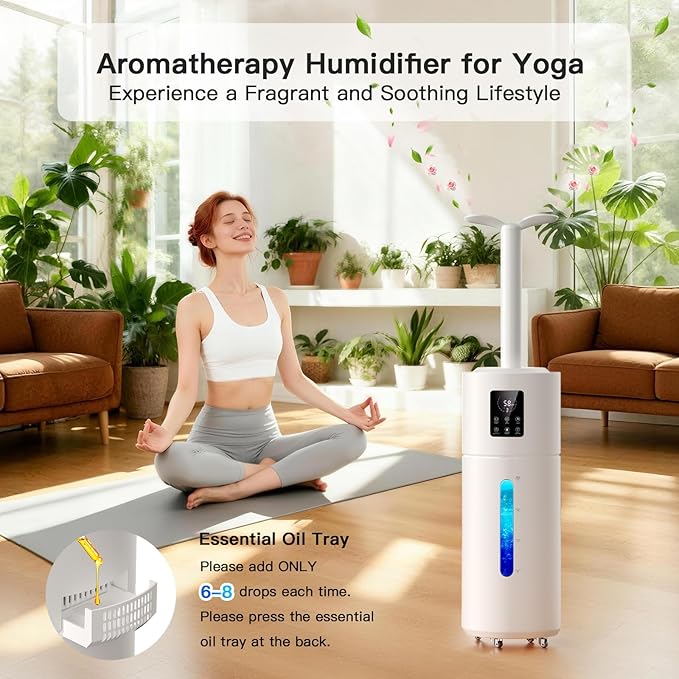 Smart Humidifiers for Large Room Bedroom Home 1800 sq.ft, 17L/4.5Gal Large Humidifier with Extension Tube & 3 Mist Modes, Top Fill Whole House Cool Mist Humidifiers for Plant Commercial Office - Image 7