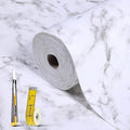 Drawer and Shelf Liner for Kitchen Cabinet: 12 in X 40 Ft Non Slip Waterproof Shelf Paper Non Adhesive Refrigerator Liners White Marble Easy Liners for Bathroom with Knife Tape Measure by Kimhan