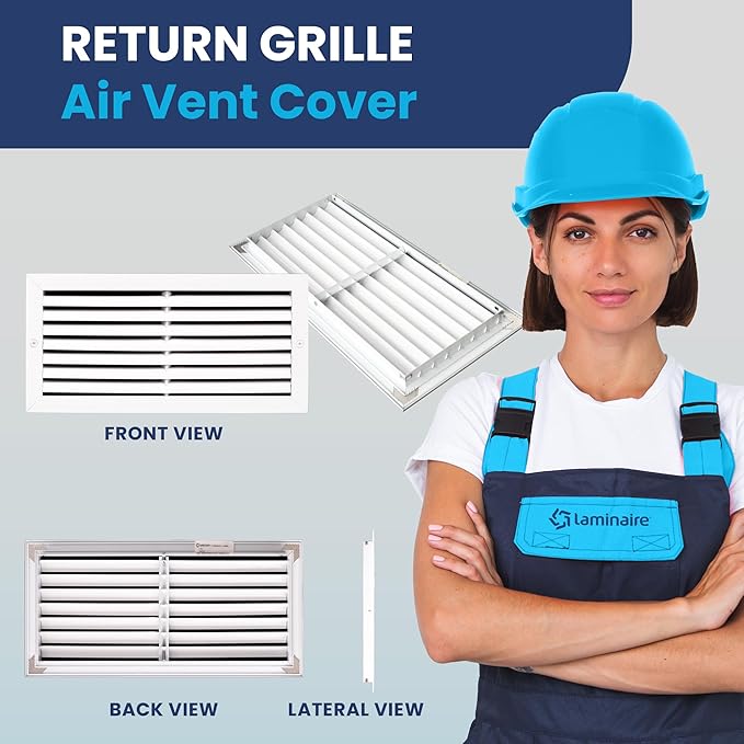 18x8 Inch (Duct Opening) Air Return Vent Cover Decorative – Premium Aluminum AC Vent Cover for Ceiling & Wall, Rustproof Grille, Ideal for Home HVAC Grille, Durable & Easy to Install by ACLAMINAIRE - Image 2