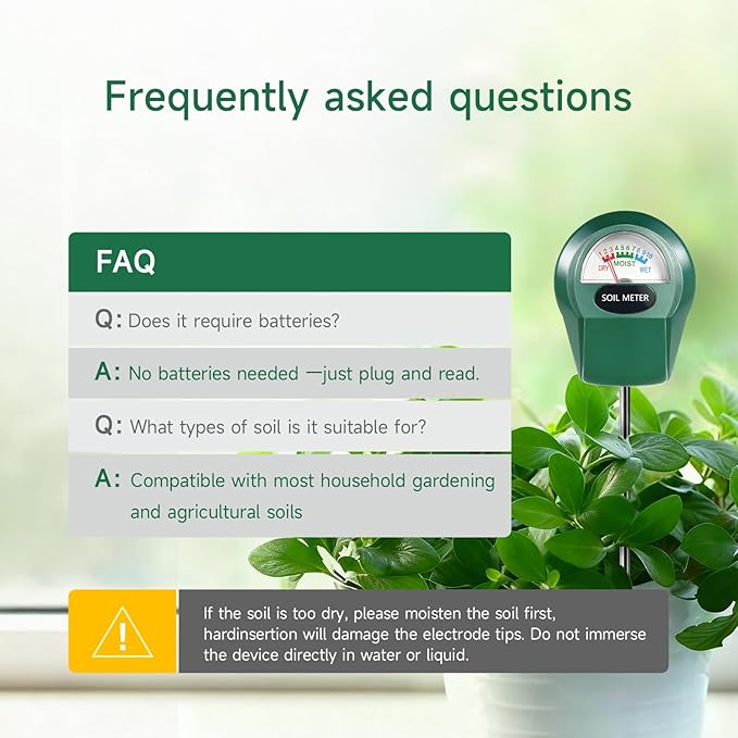 Soil Moisture Meter for Plants, Hygrometer Sensor Water Monitor, Plant Moisture Tester for Indoor Outdoor Garden, Potted Plants, Farm, Lawn, No Battery Needed - Image 6