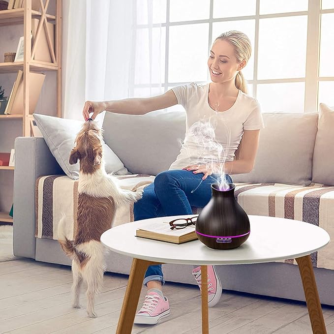 BZseed Aromatherapy Essential Oil Diffuser, 550ml Ultrasonic Fragrant Oil Large Room Humidifier, Diffusers for Home with Timer and Waterless Auto-Off, 7 Color LED Lights,Cool Mist Humidifiers - Image 6
