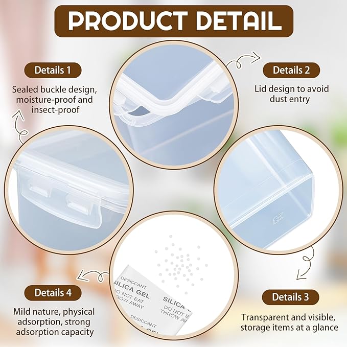 2 Pcs Filament Storage Box for 3D Printer 10 x 9 x 6 Inches Filament Storage Container Bin Dryer Box with Reusable Desiccants Total 10 Ounce - Image 4