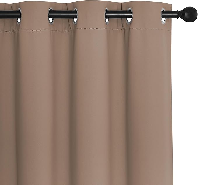 NICETOWN Blackout Curtains for Sliding Glass Door Room Divider Noise Reduce Curtain Panel Portable Window Screen Sliding Partition, W100 x L102 inches, 1 Panel, Cappuccino - Image 7
