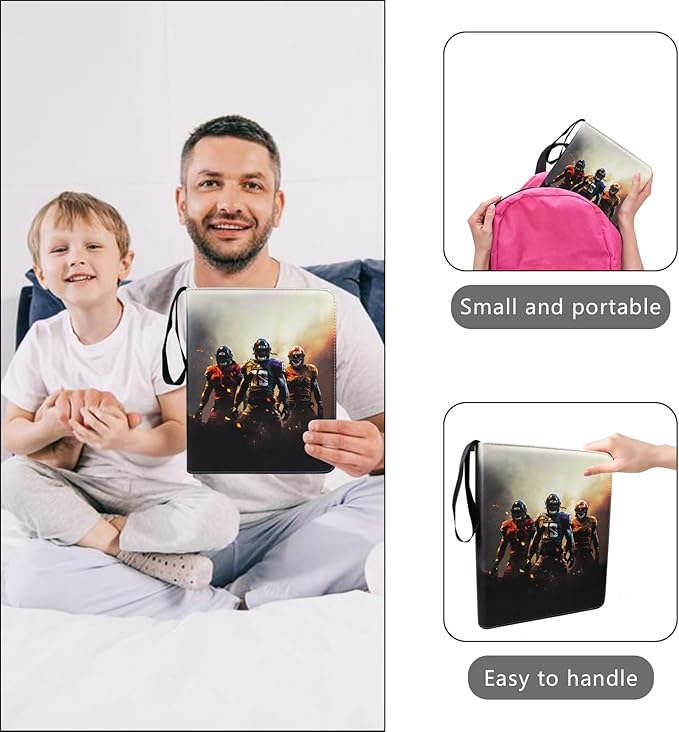 Football Card Binder, 2025 Sports Trading Card with Sleeves Holder Album, 400 Pockets Rugby Card Holder Sheets Display Storage Protectors for Collectors Boys and Girls Gift - Image 6