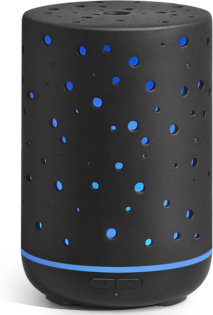 InnoGear Essential Oil Diffuser, 150ml Ceramic Diffuser Ultrasonic Air Diffusers Humidifier Cool Mist Aromatherapy Diffuser with 2 Mist Modes Waterless Auto Off for Home Office, Black by InnoGear