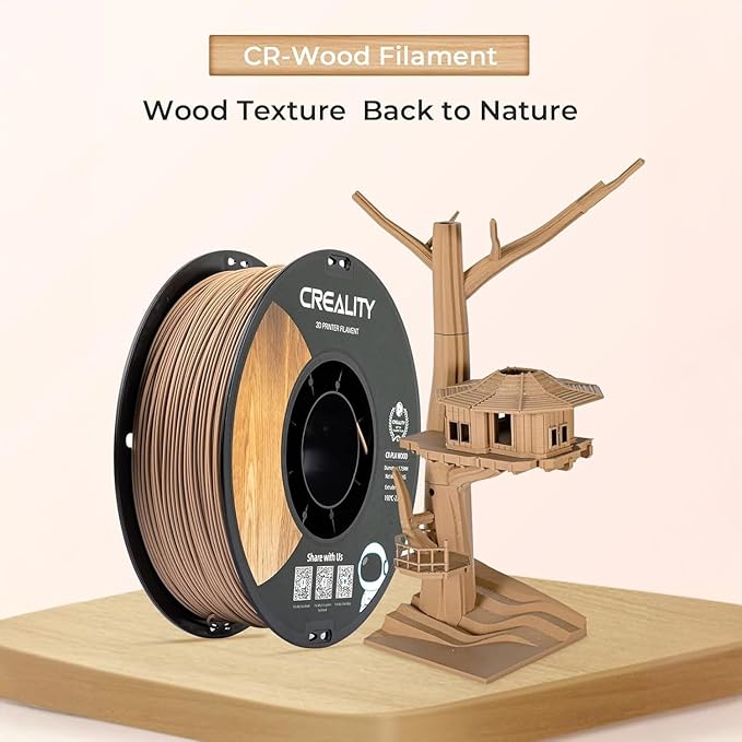 Official CREALITY Wood Filament PLA 1.75 mm, Woods 3D Printer Filament, More Than 30% Real Wood, Smooth Silk Texture, Toughness, 1kg(2.2lbs)/Spool 3D Printing Filament, for All FDM Printers - Image 2