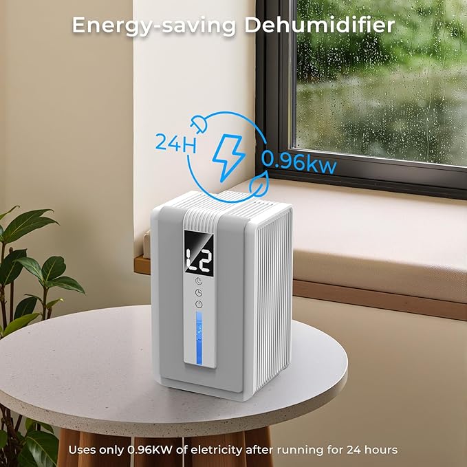 Dehumidifiers for Home, 42 OZ (400 sq.ft) Small Dehumidifier with Timer, Auto Shut Off, Auto Defrost, 7 Colors LED Light, Quiet Energy Saving Dehumidifier for Bedroom, Bathroom, Basement, Closet, RV - Image 5