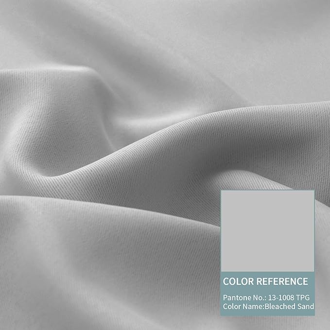 BGment Short 100% Blackout Curtains for Bedroom, Thermal Insulated Energy Efficiency Noise Reducing Grommet Curtains 45 Inch Length with Liner for Small Window 2 Panels Each 52 Inch Wide, Light Grey - Image 7