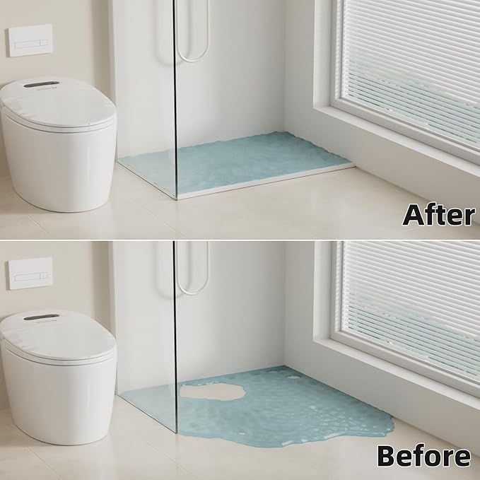39 Inch Water Guard for Kitchen Sink, Silicone Rubber Kitchen Splash Guard, Corner Dam Water Retaining Strip for Countertop, Shower, Bathroom, Self Adhesive Caulk Seal Strip Edge Trim (Transparent) - Image 4