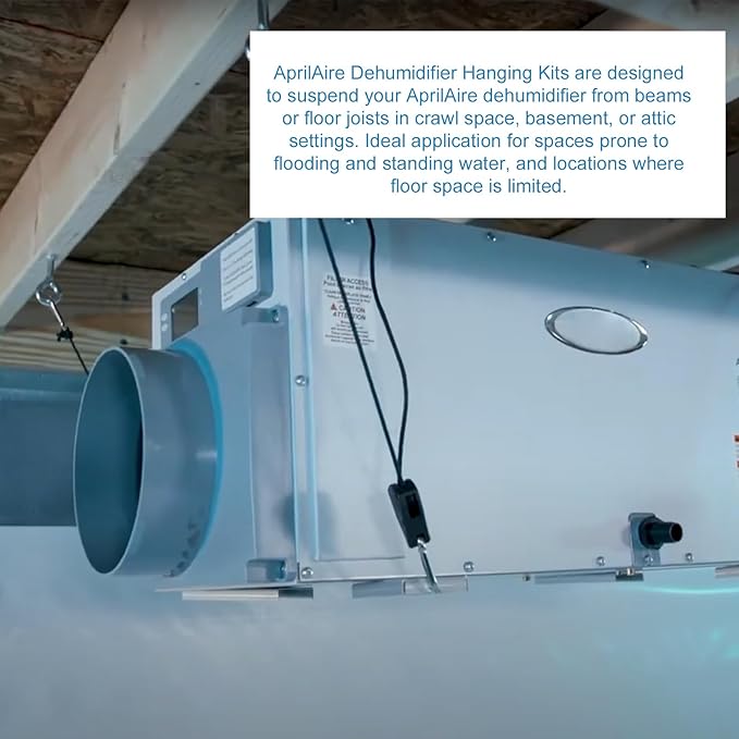 5822 Dehumidifier Hanging Kit for AprilAire Crawl Space, Basement, Whole-House Dehumidifier Models E070, E080, E100, E130, 1820, 1830, 1850, 1852, 1870, 1872 - Image 2