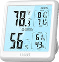 DOQAUS Digital Hygrometer Indoor Thermometer for House, Room Thermometer with 3s Fast Refresh & Max Min Records, Temperature Monitor Humidity Meter with Backlight, White by DOQAUS