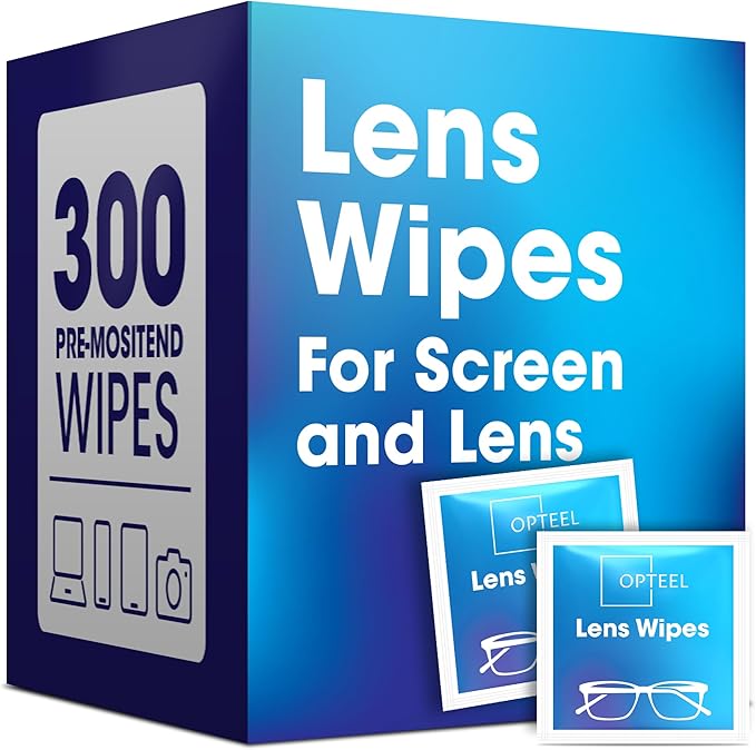 Screen Cleaner Wipes – Quick Dry, Streak-Free Screen Wipes for Electronics, Phones, Computers, Cameras, and All Lenses, Soft & Gentle, 300ct, Pre-Moistened & Individually Wrapped by OPTEEL