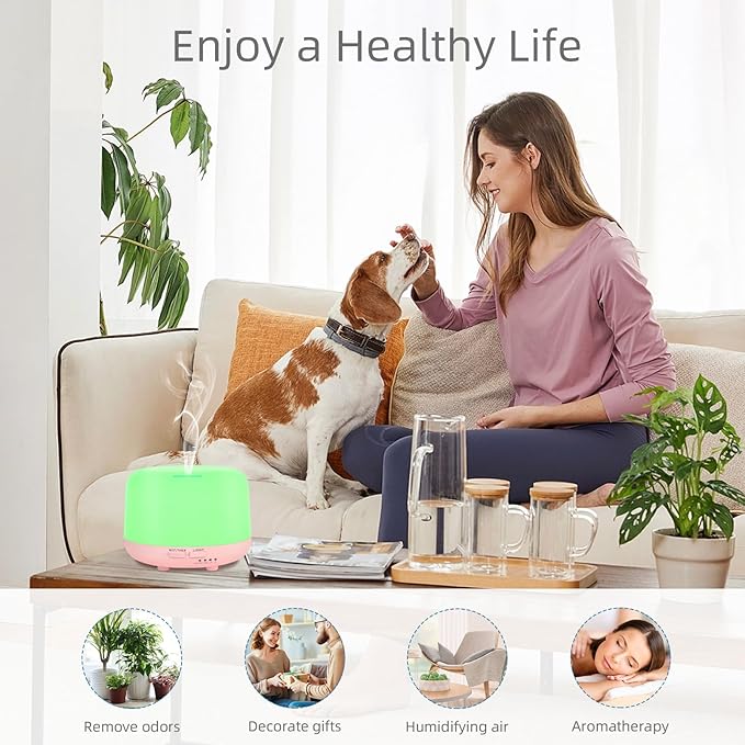300ML Aromatherapy Essential Oil Diffuser with Remote Control, 7 LED Color Changing Light, for Bedroom Home Large Room - Image 6