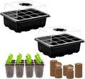 Zeedix 2 Set Seed Starter Tray Kits with Soil, 2 Pack Seed Trays with 30 Pack Coco Coir Pellets, Adjustable Humidity Germination Tray with Dome Lids for Indoor Plants, Greenhouse for Vegetables Garden by ZeeDix