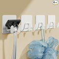 Adhesive Shower Hooks for Inside - Extra Sticky Stainless, Razor Holder Shower Accessories, Wall Mounted Self-Adhesive Double Hooks for Razor, Loofah, Towel, Shaver, Coat, Key, White, 4 Pack by susswiff