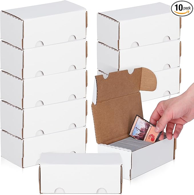 BCW 400-Count Trading Card Storage Box | Baseball Card Storage Box for Sports Cards | Cardboard Organizer for Football, Basketball & More - 10 Pack by BCW