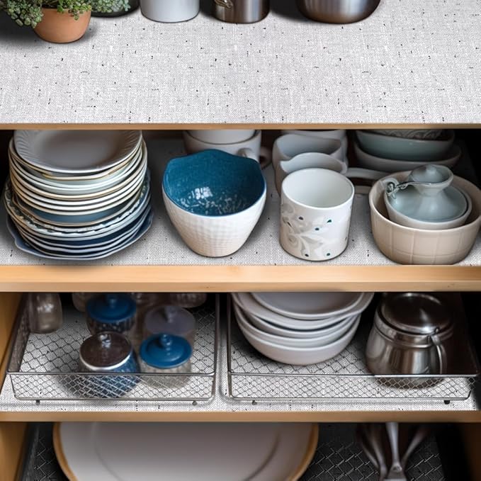 12inx60in Gray Shelf Liner for Kitchen Cabinets Non Adhesive Kitchen Drawer Liner, Waterproof Shelf Liner Durable Anti-Slip for Kitchen Cabinets Shelf Liner - Image 2