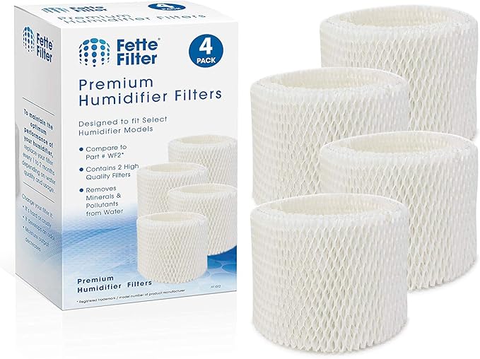 Humidifier Filter Replacement Compatible Protec, Kaz & Vicks Humidifier Replacement Filter Model WF2 | Protec Humidifier Filter, Vicks Starry Night Humidifier Filter Includes 4 Filters by Fette+Filter