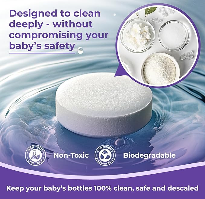 48 Descaling Tablets Baby Bottle Washer Cleaner Tablets Compatible with Baby Bottle Washers Baby Bottle Sterilizers Warmers and Formula Makers Effective Cleaner for Limescale and Residue - Image 5