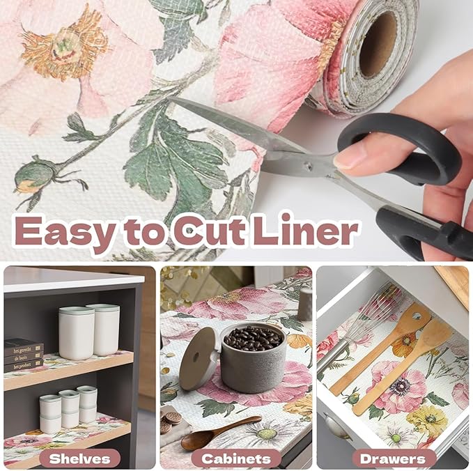 Shelf Liner for Kitchen Cabinets Non-Adhesive,Cabinet Liner for Shelves Non Slip Drawer Liner,Waterproof Kitchen Drawer Liners,Cupboard Liners for Cabinets Easy to Clean(15.7In x 10FT) - Image 4